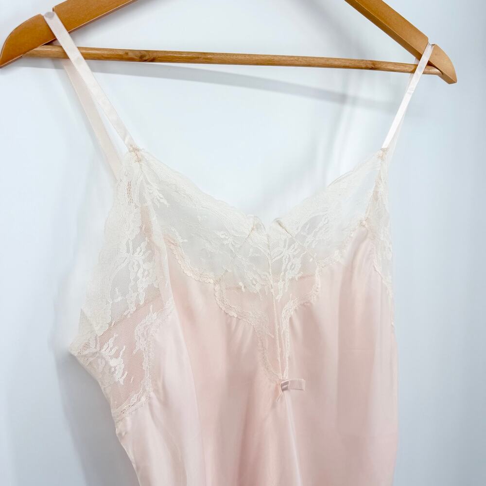 Vtg Barbizon Pink Lace Camisole Satin Lingerie Top Coquette Romantic Balletcore - Picture 5 of 16